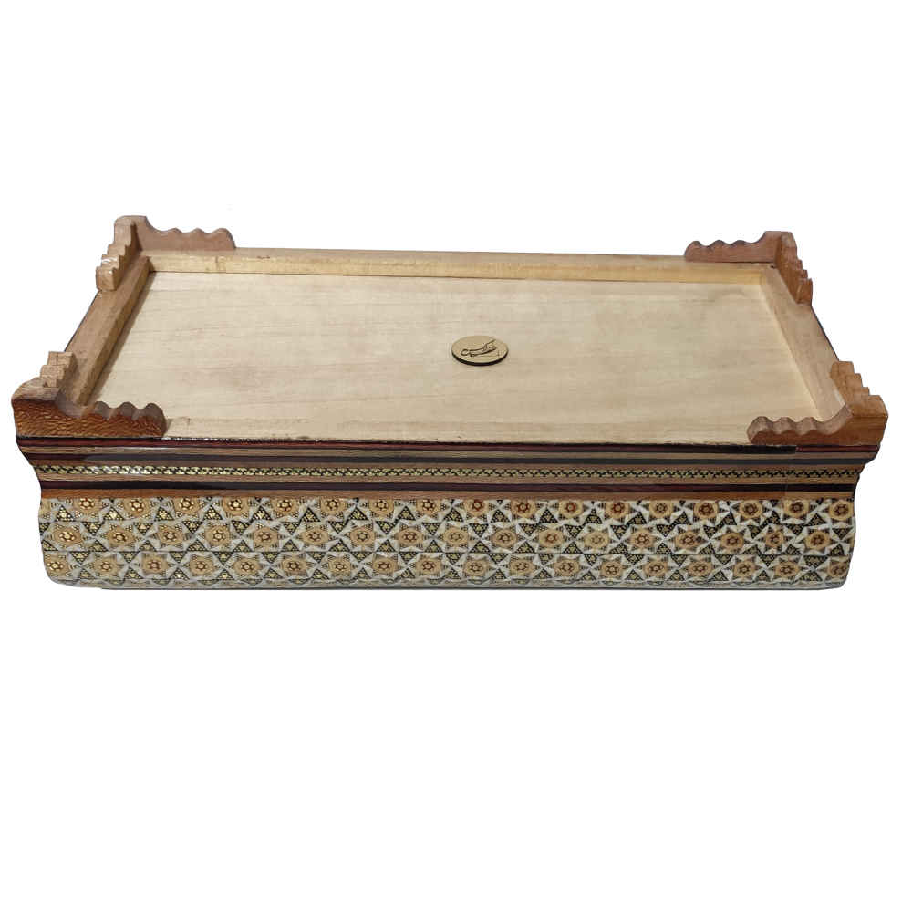 Handgefertigte persische Holz-Taschentuchbox – Khatamkari Tofan