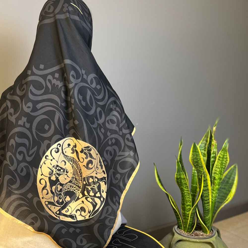 Persischer Künstlerischer Druck Schal für Damen – Luxus und Lebendiges Jaam-Design