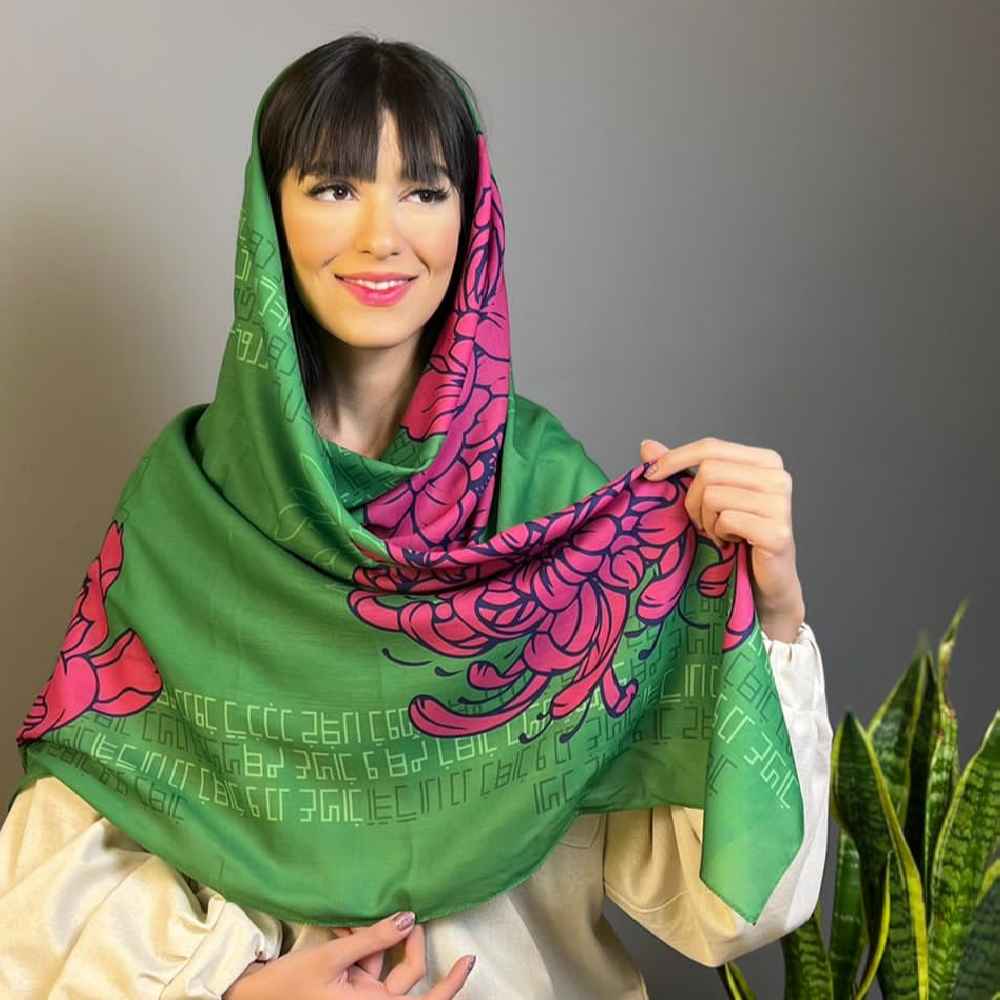 Persischer Künstlerischer Druck Schal für Damen – Luxus und Lebendiges Javdan-Design
