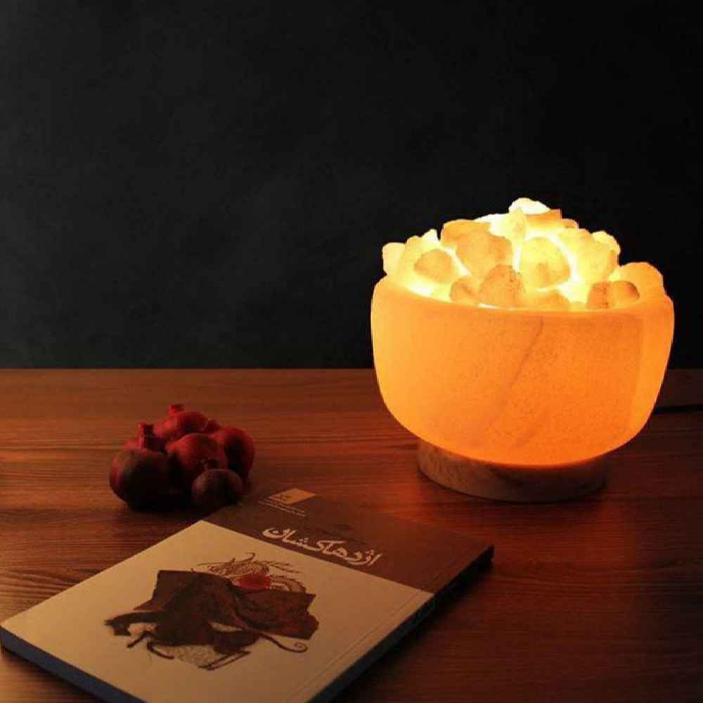 Persische Schüssel Salzlampe – Hasti Modell mit natürlichen Salzkristallen