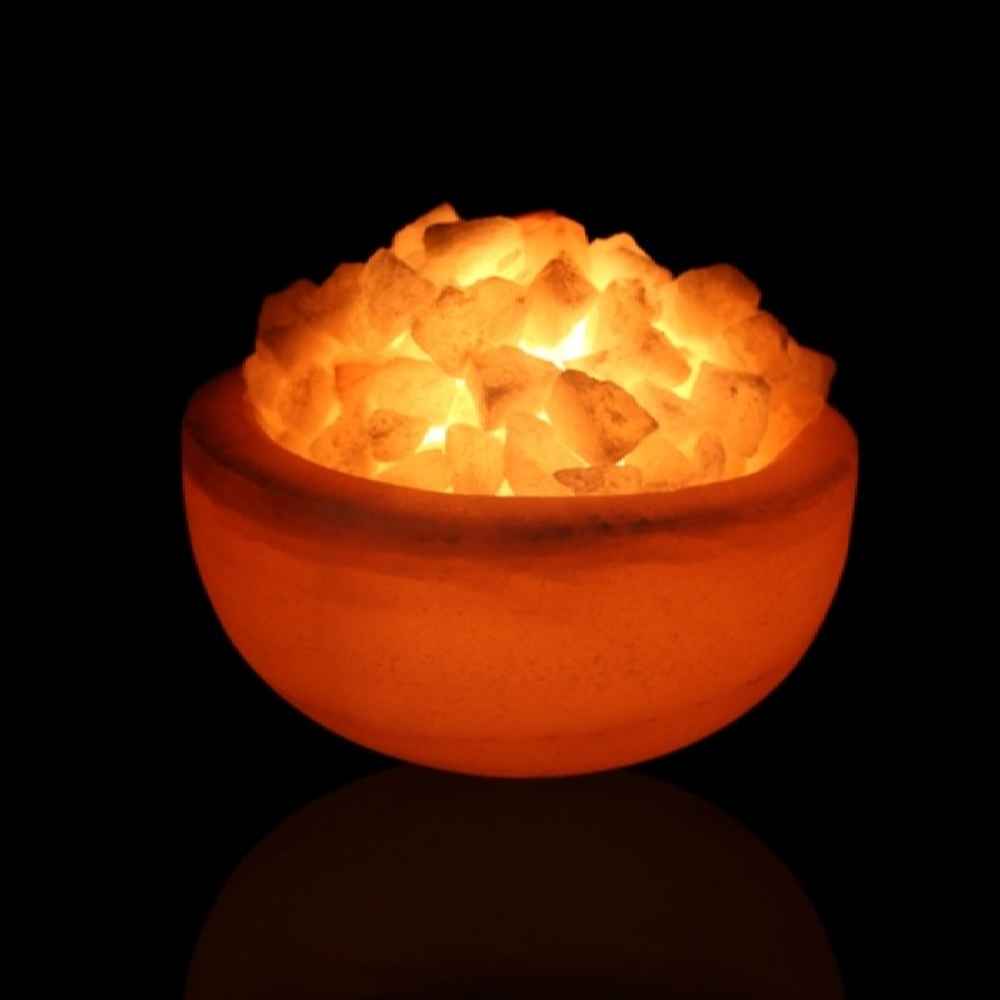 Persische Schüssel Salzlampe – Laya Modell mit natürlichen Salzkristallen