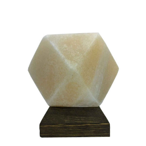 Persische Diamant-Salzlampe – Handgefertigtes Bita-Design mit Holzsockel