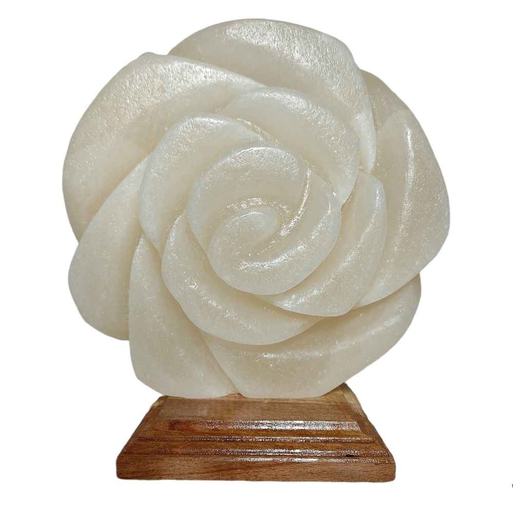 Persische Blumen-Salzlampen - Handgefertigtes Design mit Holzsockel