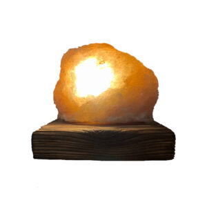 Persische Glow-Salzklemme – Handgefertigt mit Holzsockel (Sakhreh-Modell)