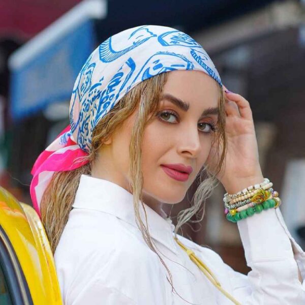 Persisches Seiden-Mini-Halstuch für Damen - Künstlerisches Luxuriöses & Lebhaftes Muster Sepid