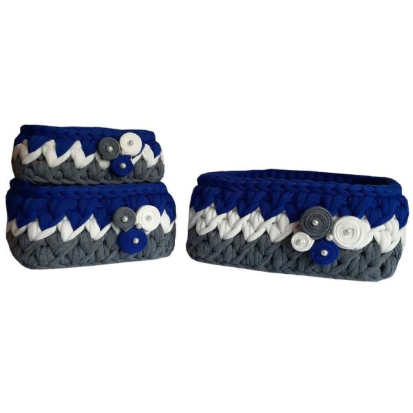 Set aus 3 Häkel-Aufbewahrungskörben Garn Modell Afshin