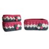 Set aus 3 Häkel-Aufbewahrungskörben Garn Modell Blume