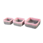 Set aus 3 Häkel-Aufbewahrungskörben Garn Modell Yas