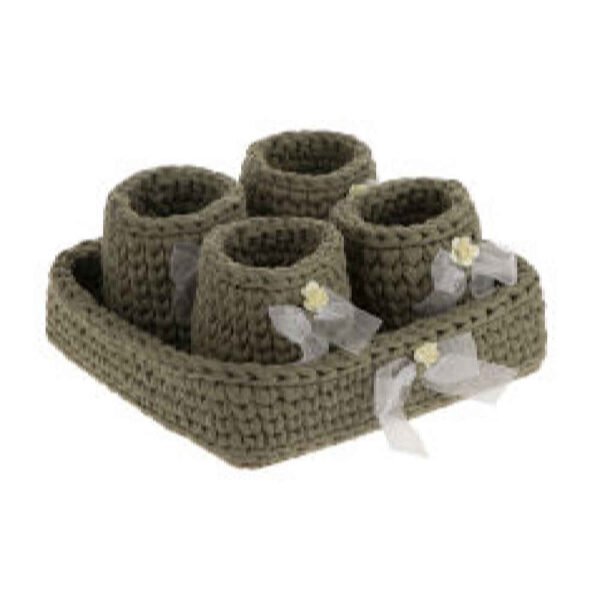 Set aus 5 Häkel-Aufbewahrungskörben Garn Modell Nahal