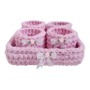 Set aus 5 Häkel-Aufbewahrungskörben Garn Modell Rima