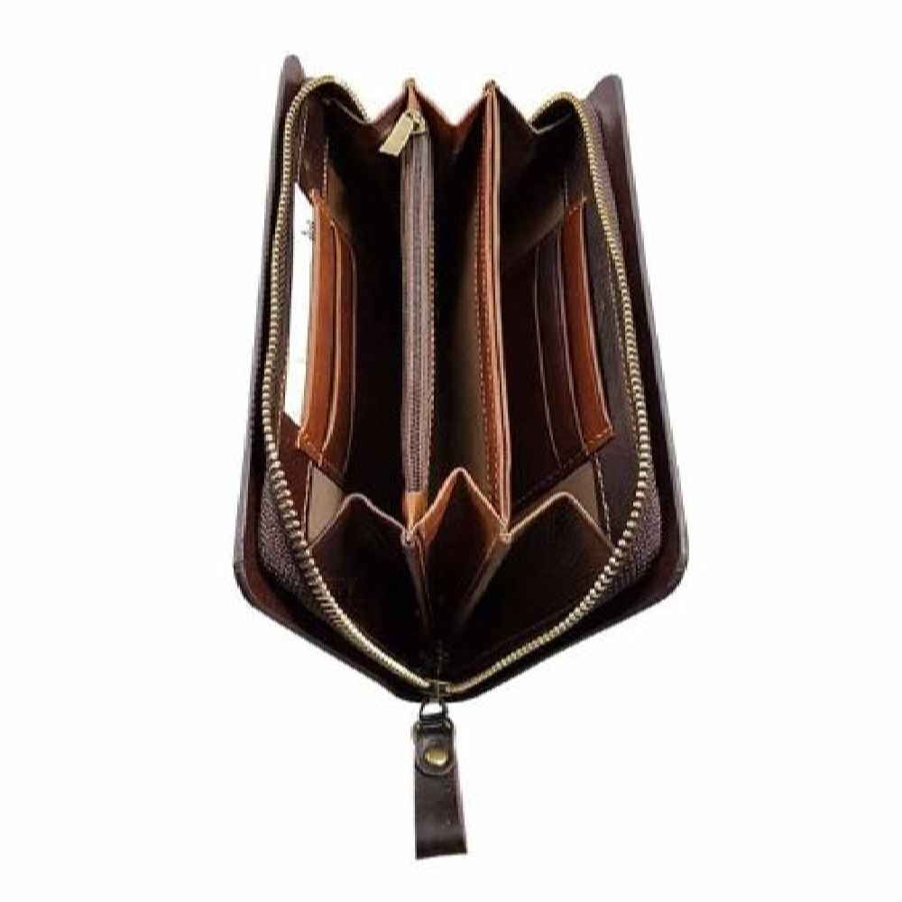 Persischer Leder-Langgeldbeutel für Damen mit Alma-Design