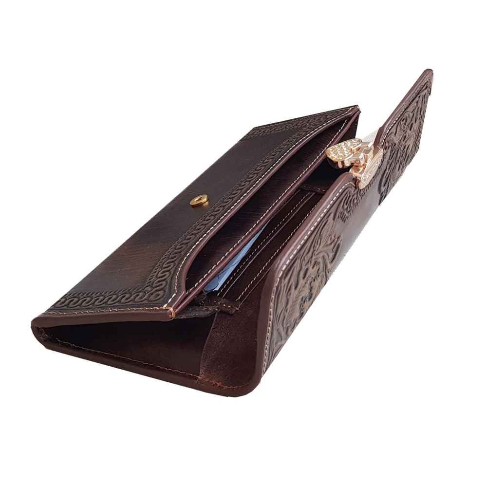 Persischer Leder-Langgeldbeutel für Damen mit Negar-Design
