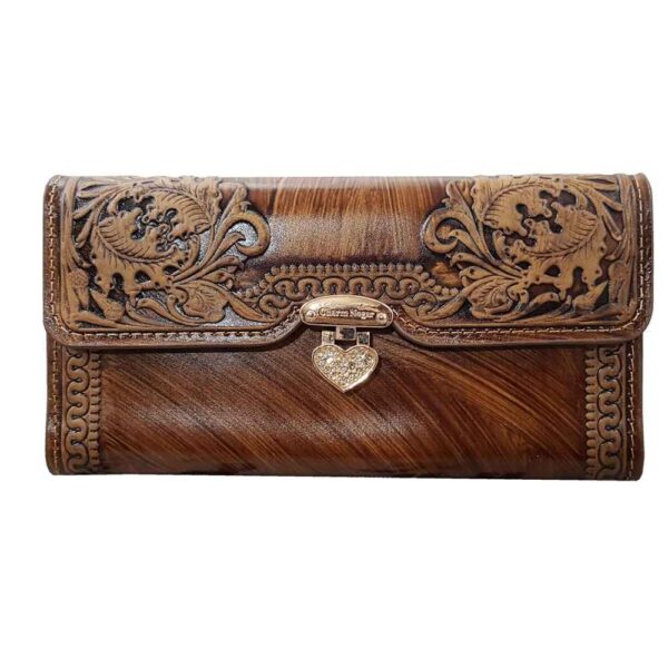 Persischer Leder-Langgeldbeutel für Damen mit Negar-Design
