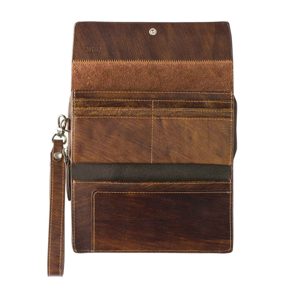 Persischer Leder-Langgeldbeutel für Damen mit Sher-Design