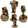 Set aus 4 dekorativen Astronauten-Figuren - Weltraum-Abenteuer-Skulpturen