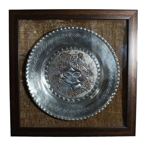 Persischer dekorativer Kupferteller graviert Khatoon