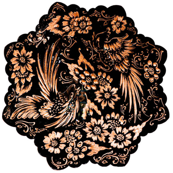 Persischer dekorativer Kupferteller graviert Parandeh