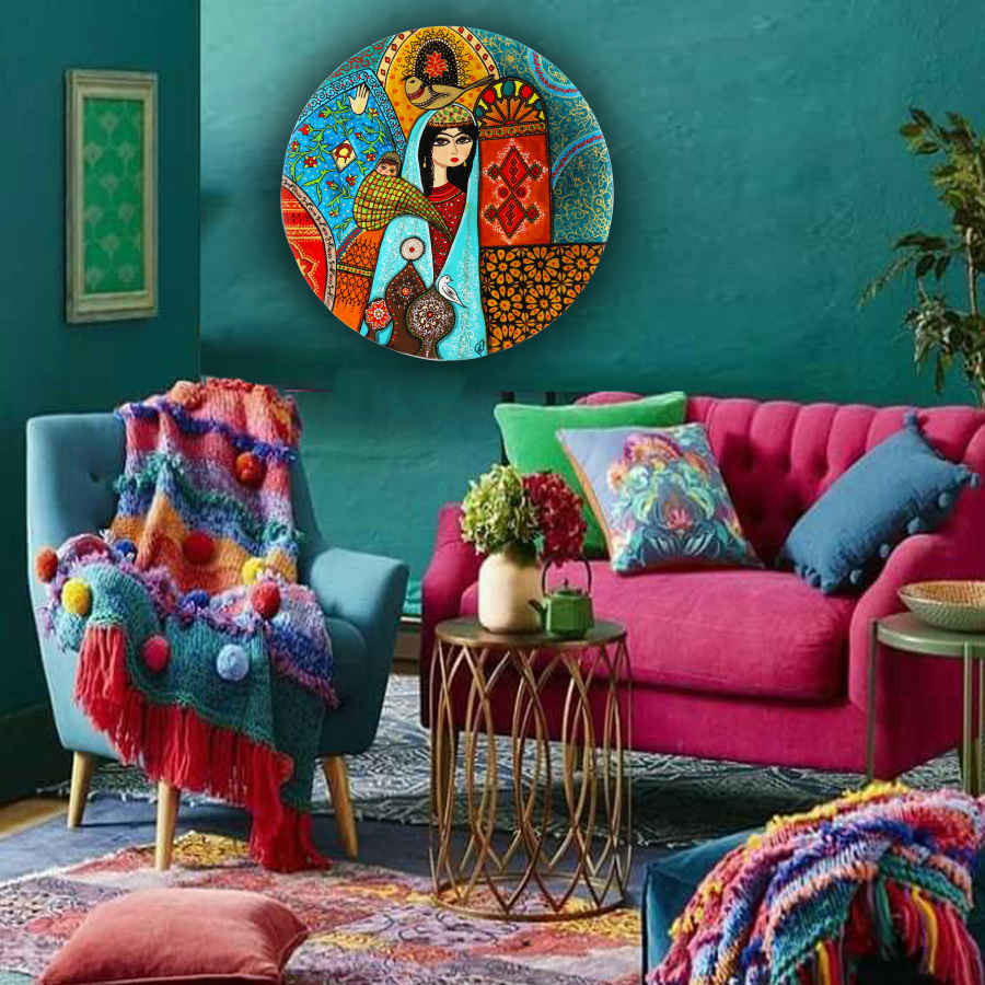 Persischer dekorativer Keramikteller handgemalt Mehr