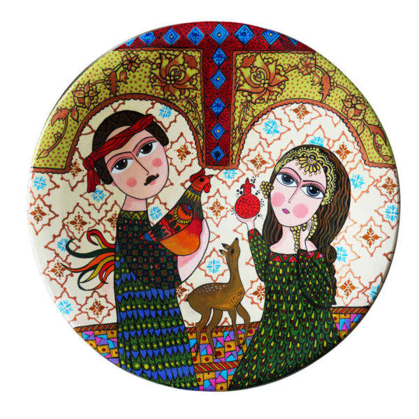 Persischer dekorativer Keramikteller handgemalt Mohabat