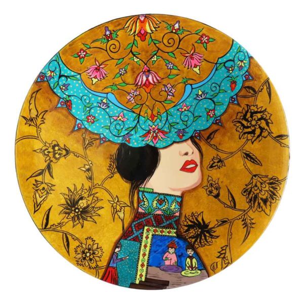 Persischer dekorativer Keramikteller handgemalt Orientalisch