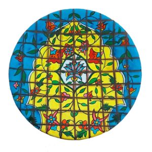 Dekorativer Keramikteller handgemalt Persisches Türkis