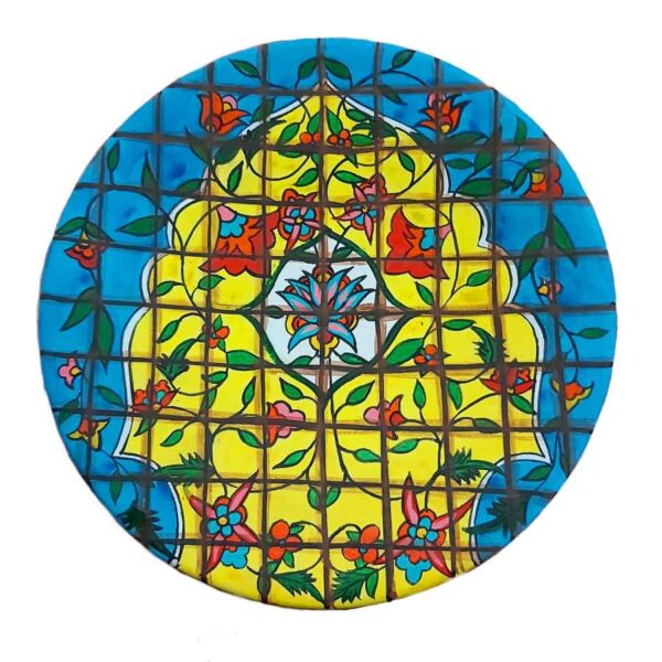 Dekorativer Keramikteller handgemalt Persisches Türkis