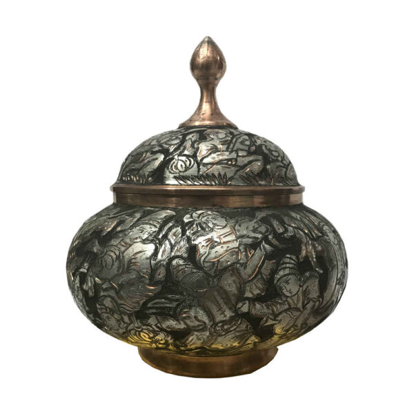 Handgefertigte persische Gravierte Kupfer-Zuckerschale Bazm