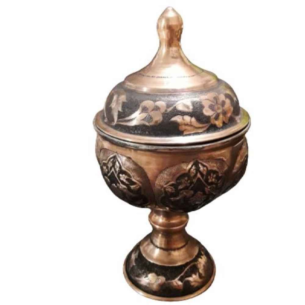 Handgefertigte persische Gravierte Kupfer-Zuckerschale Pars