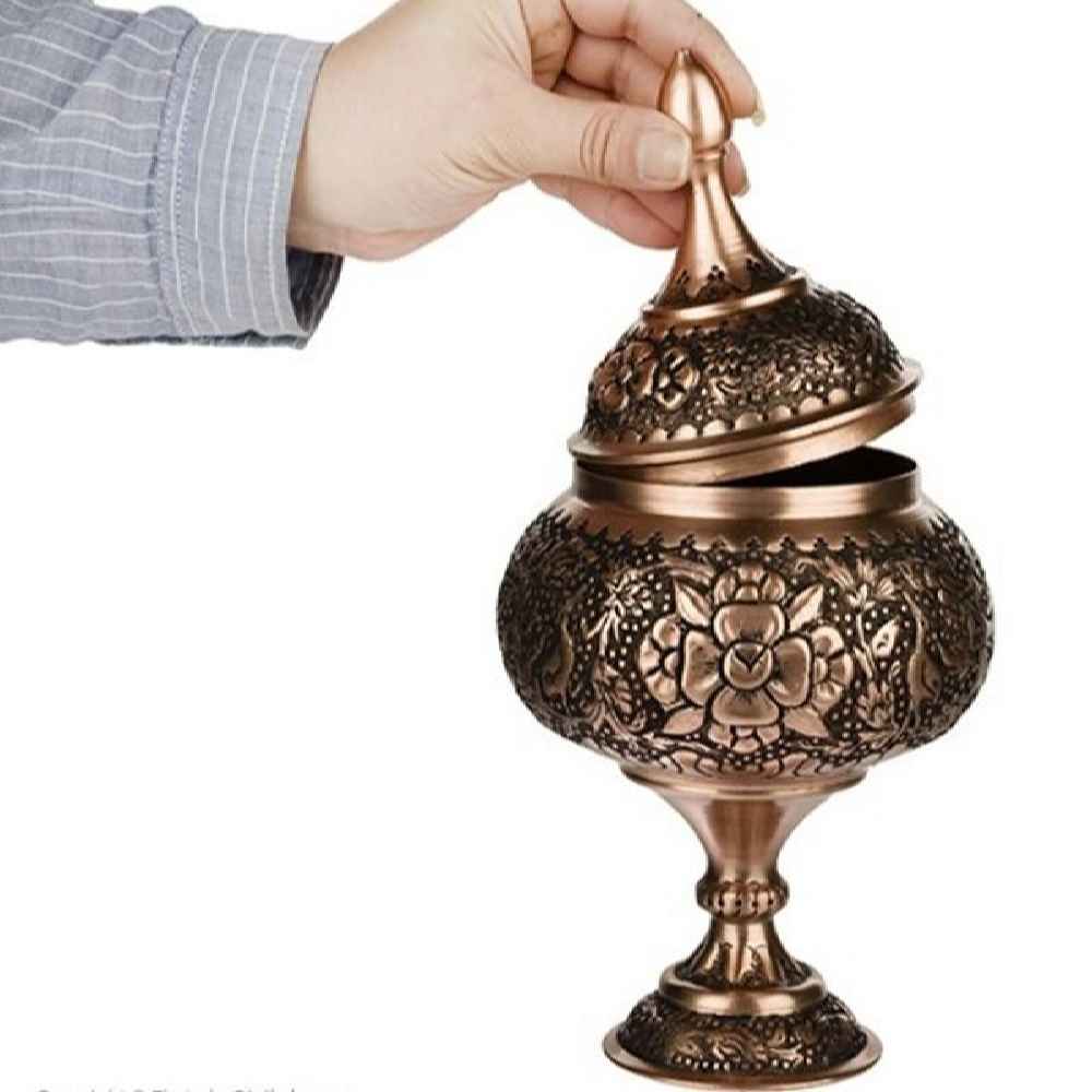 Handgefertigte persische Gravierte Kupfer-Zuckerschale Raha