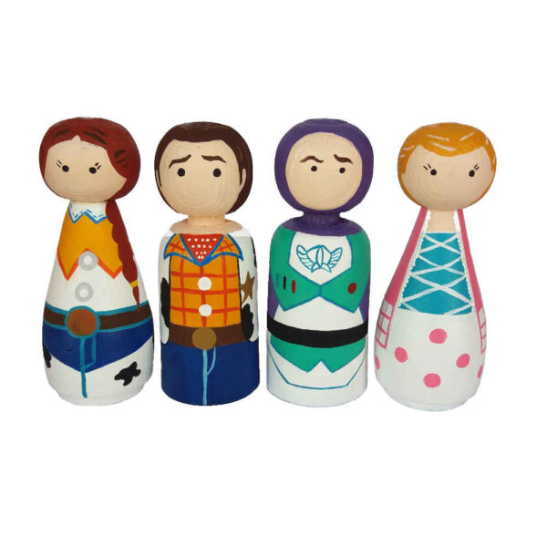 Handgefertigte Holz-Peg-Puppen - Cowboys | Rustikale Western-Spielzeugfiguren