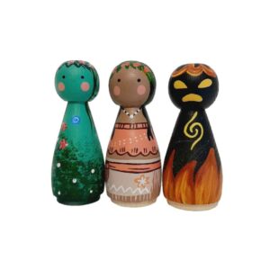 Handgefertigte Holz-Peg-Puppen – Traum-Thema | Verspielte Holzfiguren