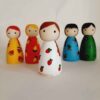 Handgefertigte Holz-Peg-Puppen - Fruchtige Familie | Verspielte Holzfiguren