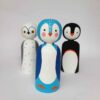 Handgefertigte Holz-Peg-Puppen - Pinguine | Charmante Figuren arktischer Tiere