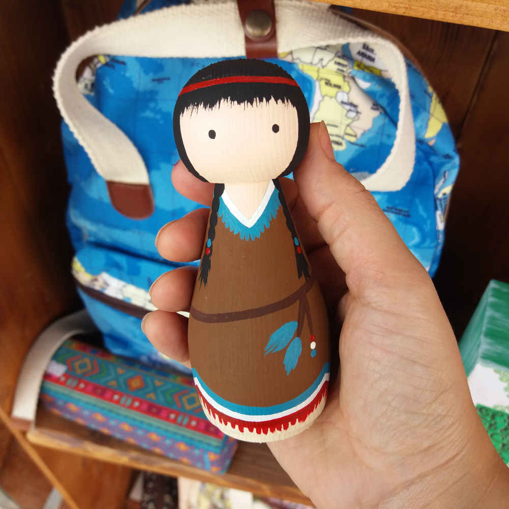Handgefertigte Holz-Peg-Puppen – Sorkh Poost | Traditionelle Holzspielzeuge