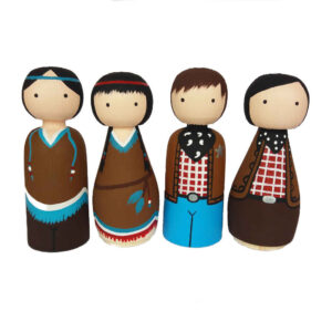 Handgefertigte Holz-Peg-Puppen – Sorkh Poost | Traditionelle Holzspielzeuge