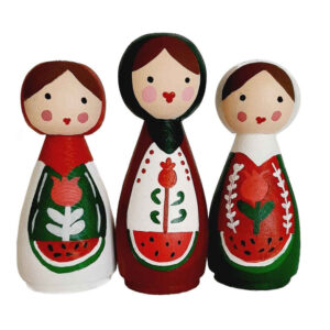 Handgefertigte Holz-Peg-Puppen – Yalda-Fest | Handgefertigte Holzfiguren
