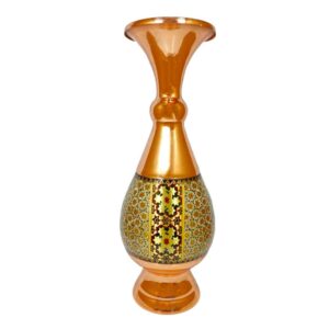 Persische Dekorative Kupfervase, handgefertigt mit Khatamkari-Marketerie-Kunst Familla