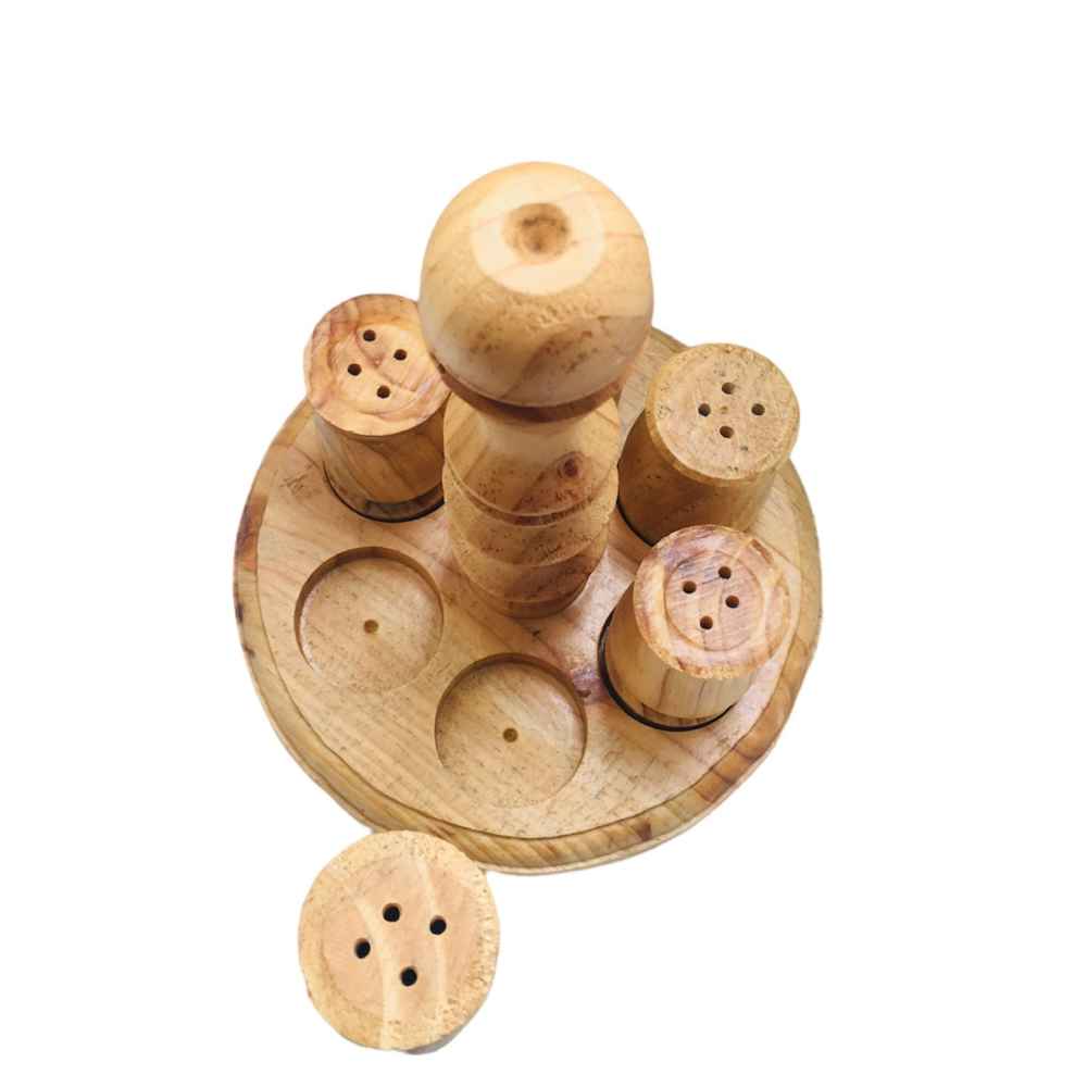 Set aus Holz Salz- und Pfefferstreuern Haleh