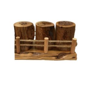 Set aus Holz Salz- und Pfefferstreuern Paradise