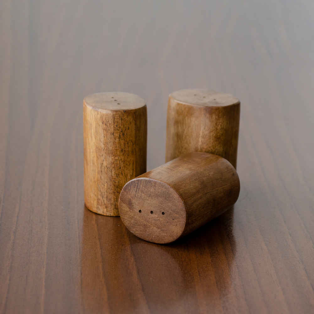 Set aus Holz Salz- und Pfefferstreuern Tara