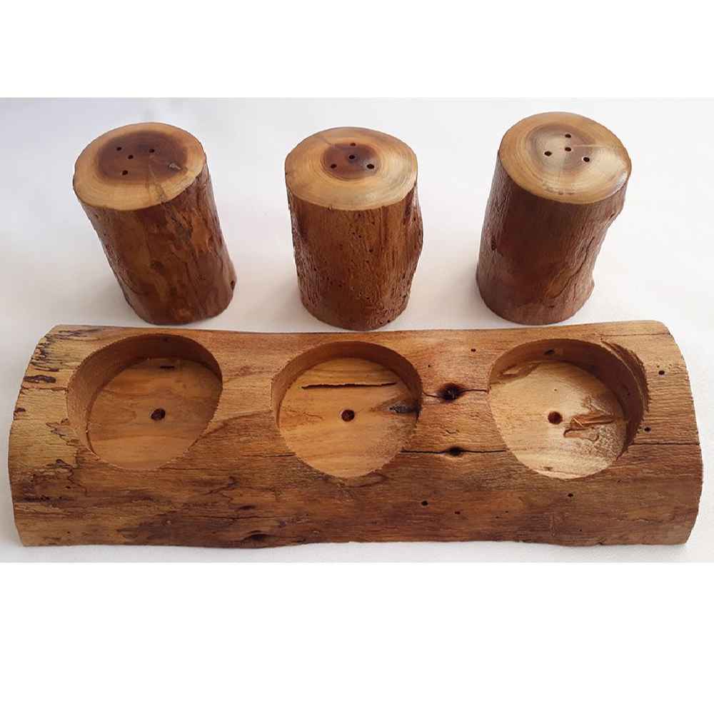 Set aus Holz Salz- und Pfefferstreuern Yalda