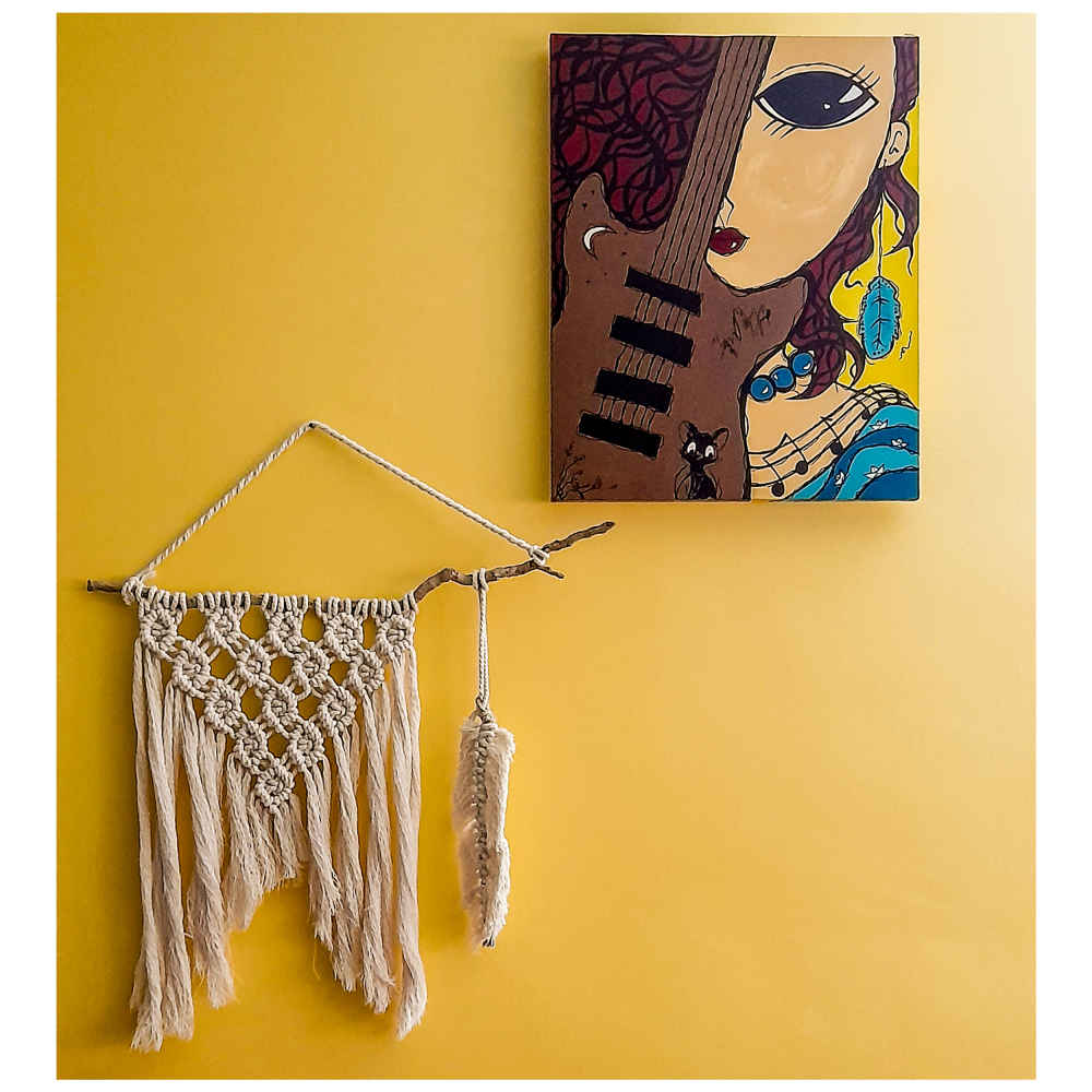 Makramee-Wandbehang Wandteppich Kunst Boho Afra
