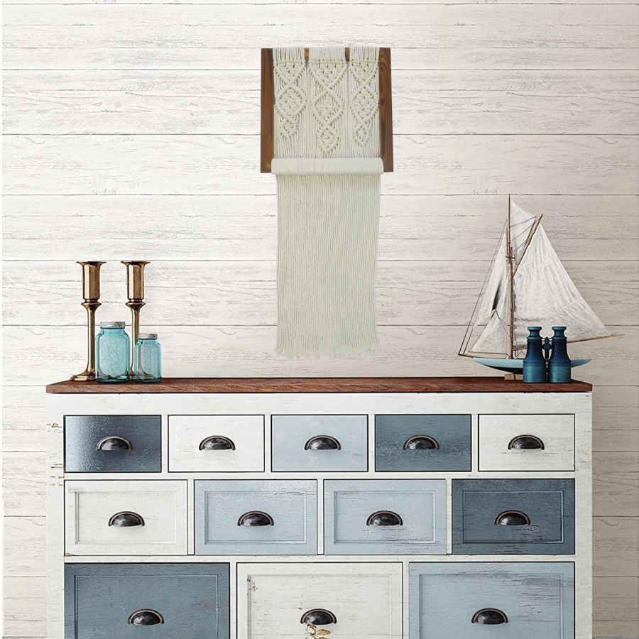 Makramee-Wandbehang Wandteppich Kunst Boho Flieder