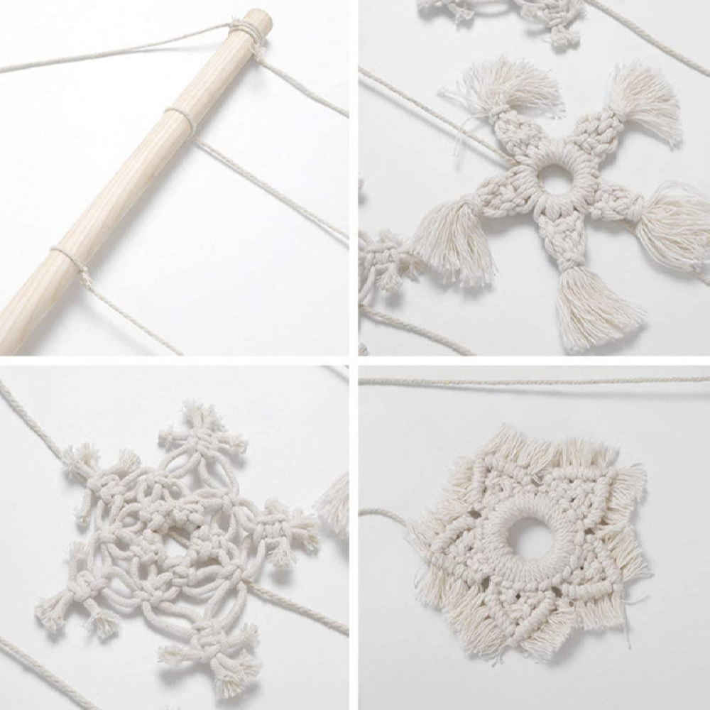 Makramee-Wandbehang Wandteppich Kunst Boho Schnee