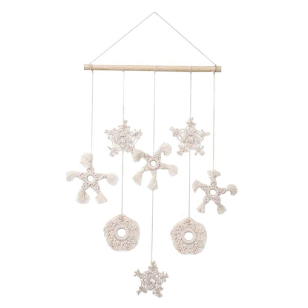 Makramee-Wandbehang Wandteppich Kunst Boho Schnee