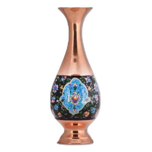 Dekorative Kupfervase, handbemalt mit Persischer Minakari-Emaille Hila