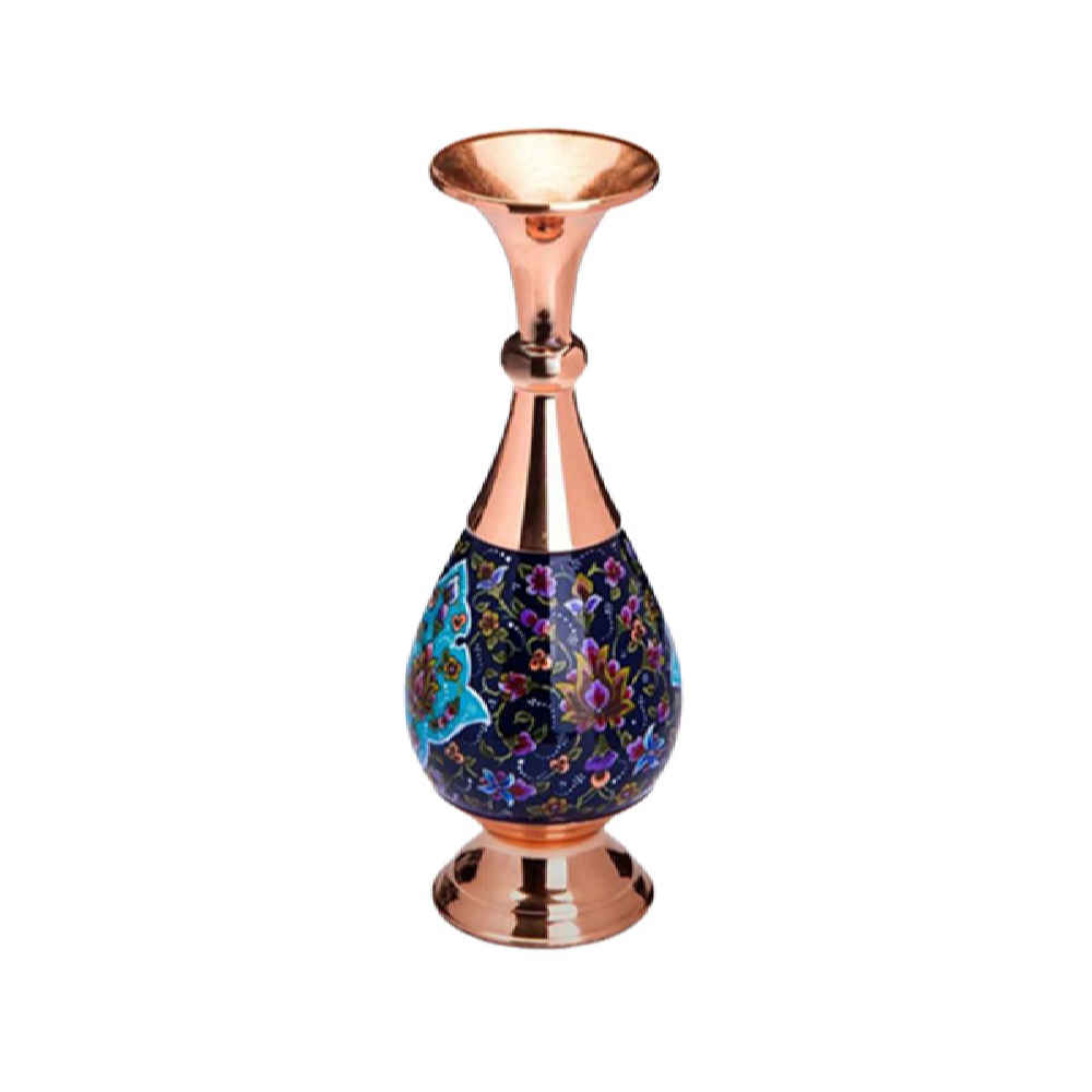 Dekorative Kupfervase, handbemalt mit Persischer Minakari-Emaille Lux