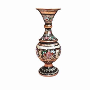 Dekorative Kupfervase, handbemalt mit Persischer Minakari-Emaille Yavar