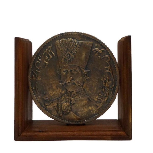 Ghajari-Münze Buchstütze aus Holzskulptur – ideal für kulturelle Dekoration