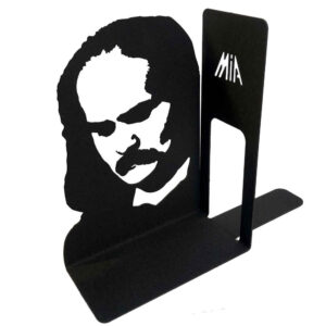 Mehdi Akhavan Sales Porträt Buchstütze aus persischem Metall – perfekt für private Bibliotheken